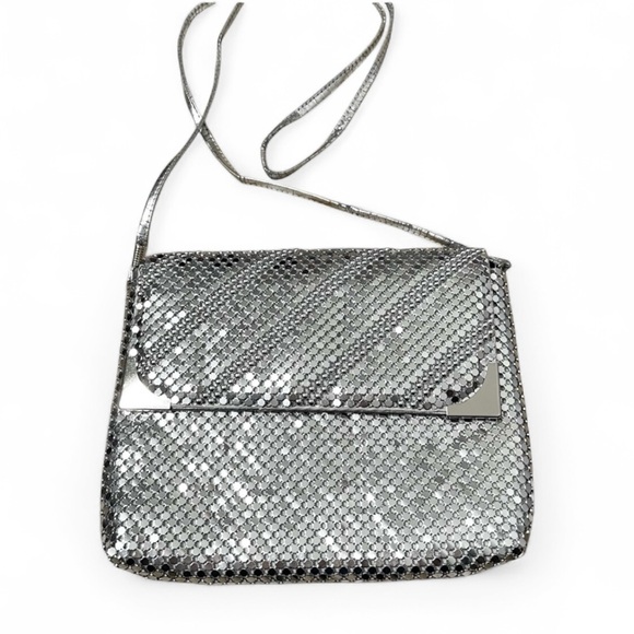 Vintage silver mesh shoulder / crossbody bag - Picture 1 of 7